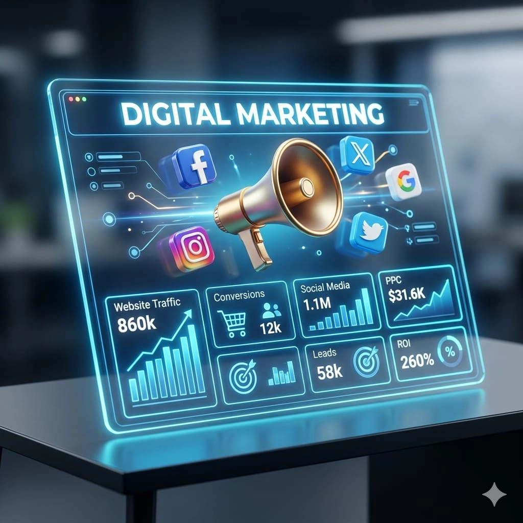 Expert digital marketing team collaborating on cross-channel growth strategies and analytics